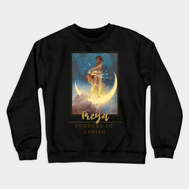 Goddess Freya Crewneck Sweatshirt by Golden Eagle Design Studio